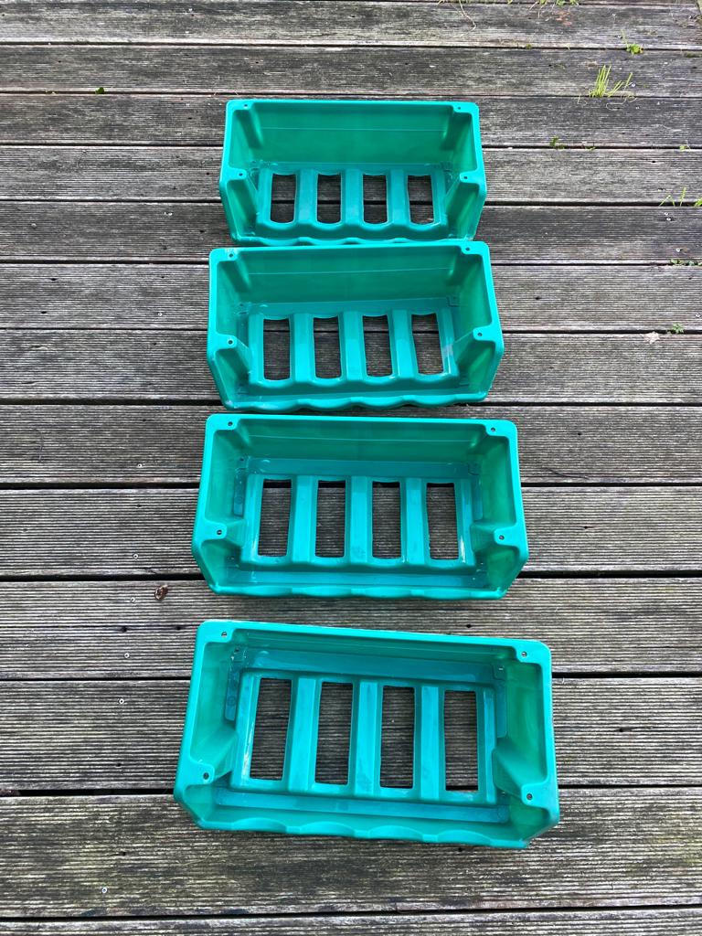 4 stapelbare flessenrekken, flessenhouder, wijnrek,, Kunststof, Gebruikt, Verzenden, Minder dan 5 flessen