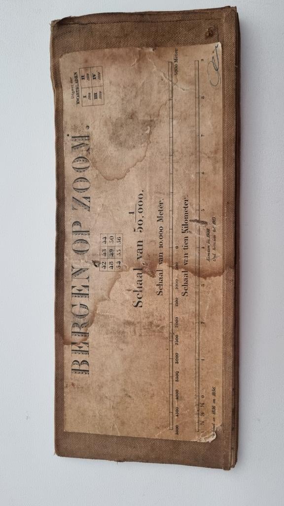 topografische kaart Bergen op Zoom linnen 1914, Ophalen of Verzenden, Gebruikt