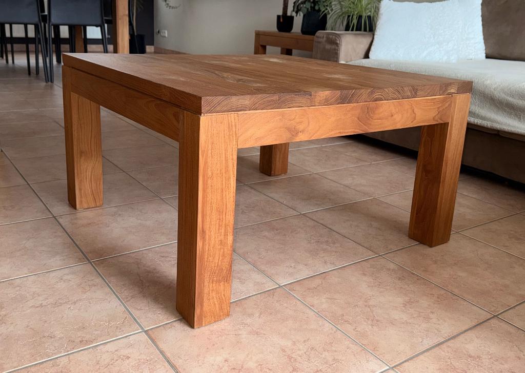Ethnicraft vierkante salontafel - teak - 80x80cm, Huis en Inrichting, Tafels | Salontafels, Gebruikt, Minder dan 50 cm, 50 tot 100 cm