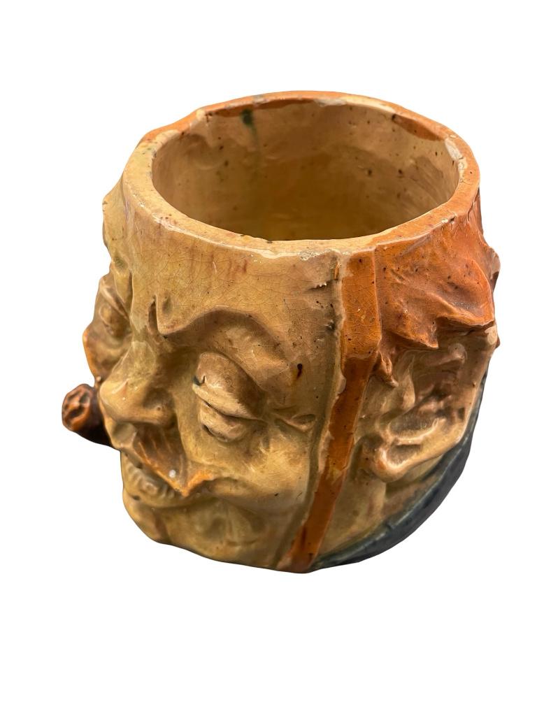 Pot en Terre de Flandre - Céramique tête grotesque pipe, Enlèvement ou Envoi