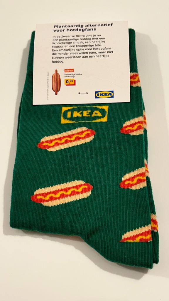 Ikea sokken met hotdogs (limited edition collectors item), Neuf, Chaussettes et Chaussettes genoux, Taille 39 à 42, Enlèvement ou Envoi