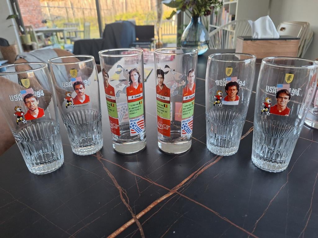 Set de 6 Red Devils Glass Coupe du monde 1994, Collections, Enlèvement ou Envoi