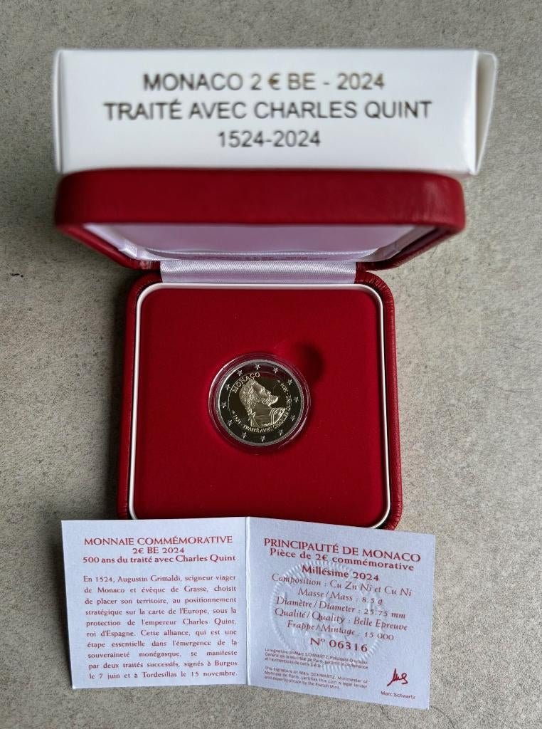 Monaco 2 euro 2024, Postzegels en Munten, Ophalen of Verzenden, Monaco, 2 euro, Setje