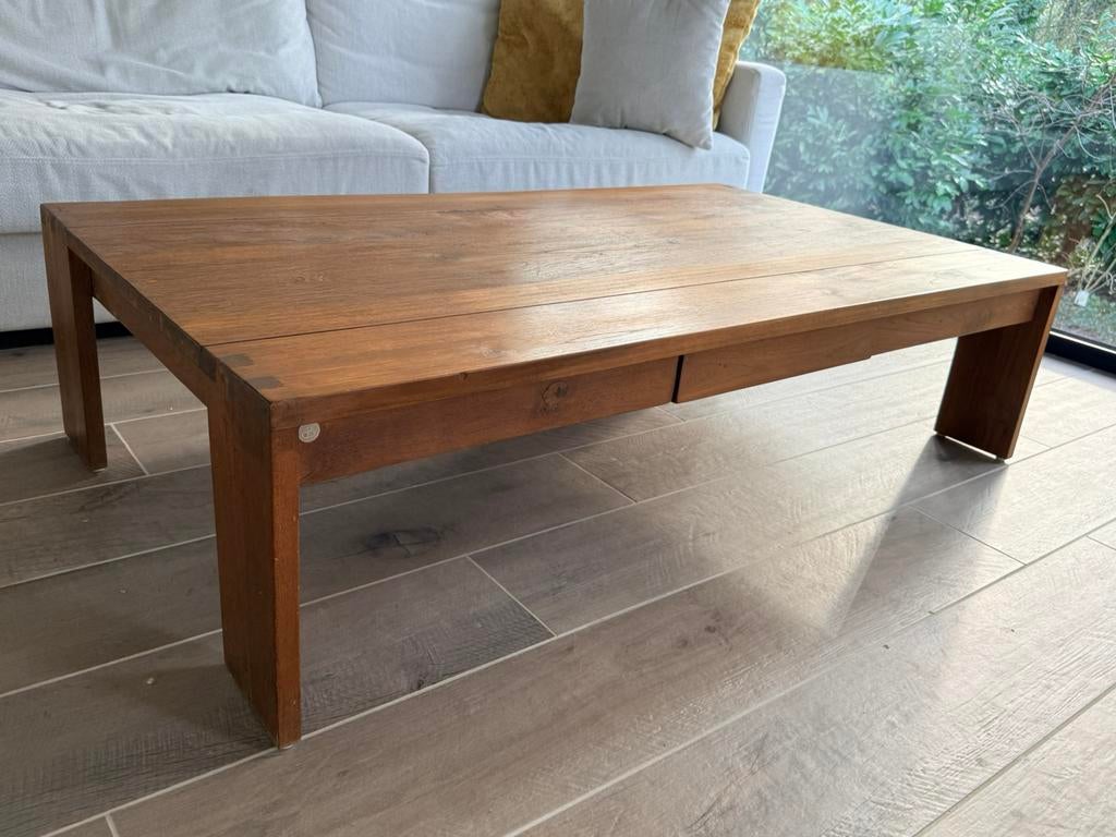 Salontafel dbodhi in massieve teak (topstaat!), Enlèvement, Comme neuf, Teck