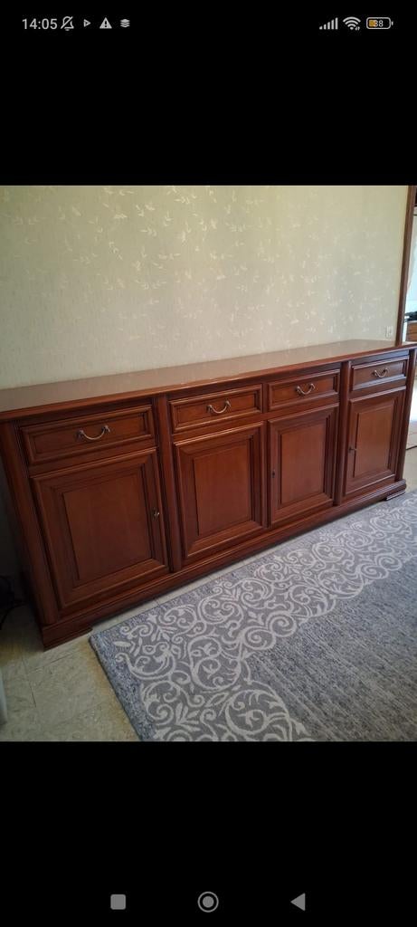 Salle à manger en bois 6 chaises ,vitrine ,dressoir, Maison & Meubles, Enlèvement