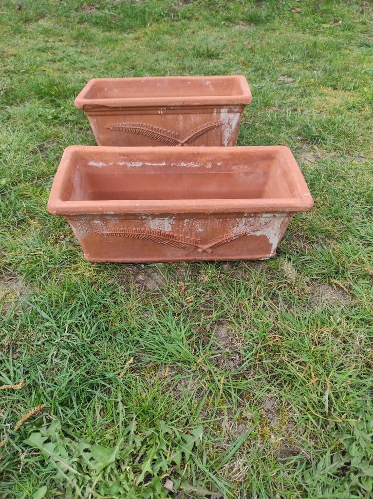 Deroma Italiaanse terracotta bloembakken 43 cm, Tuin en Terras, Ophalen