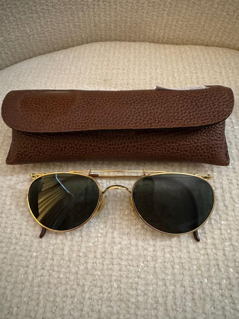 Vintage B&L Ray-ban Art-Deco W1532 zonnebril R89 zeldzaam, Enlèvement ou Envoi, Autres couleurs, Comme neuf, Ray-Ban