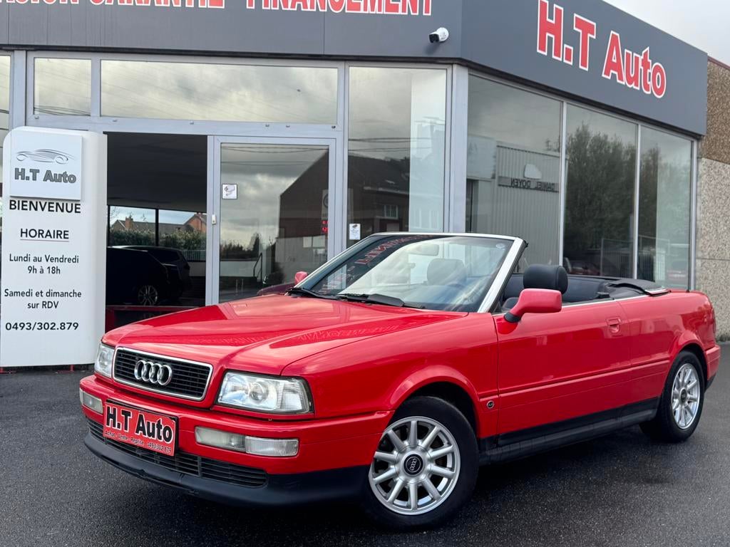 Audi 80 2.6 v6/tres propre cabriolet/airco/ancetre cuir !!, Autos, Rouge, Achat, Adapté aux personnes handicapées, 110 kW