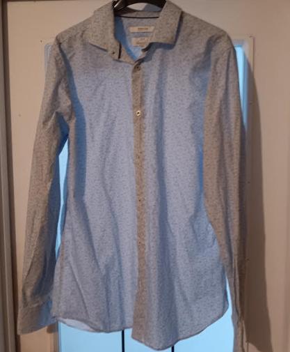 Chemise blanc & bleu L, Vêtements | Hommes, Chemises, Porté, Tour de cou 41/42 (L), Bleu, Enlèvement ou Envoi