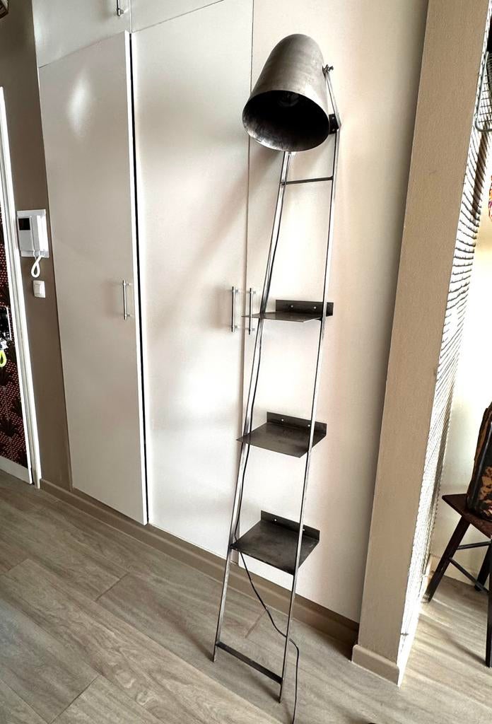 Industriële wandreklamp Tyron antiek zilver, Ophalen, Zo goed als nieuw