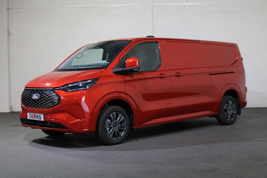 Ford E-Transit Custom 340 L2 H1 Limited 65 kWh 218pk 2x schu, Auto's, Bestelwagens en Lichte vracht, Automaat, Elektrisch, Ford
