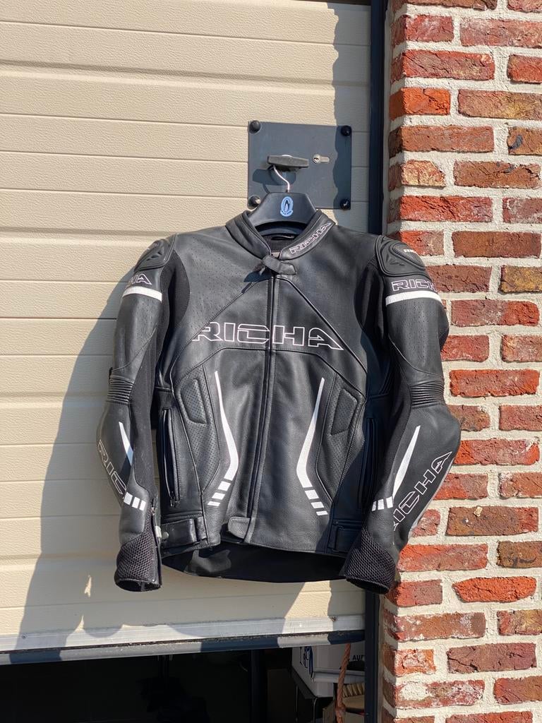 Richa Anaconda motorjas zwart/wit, Motoren, Ophalen, Nieuw zonder kaartje, Heren, Jas | leer