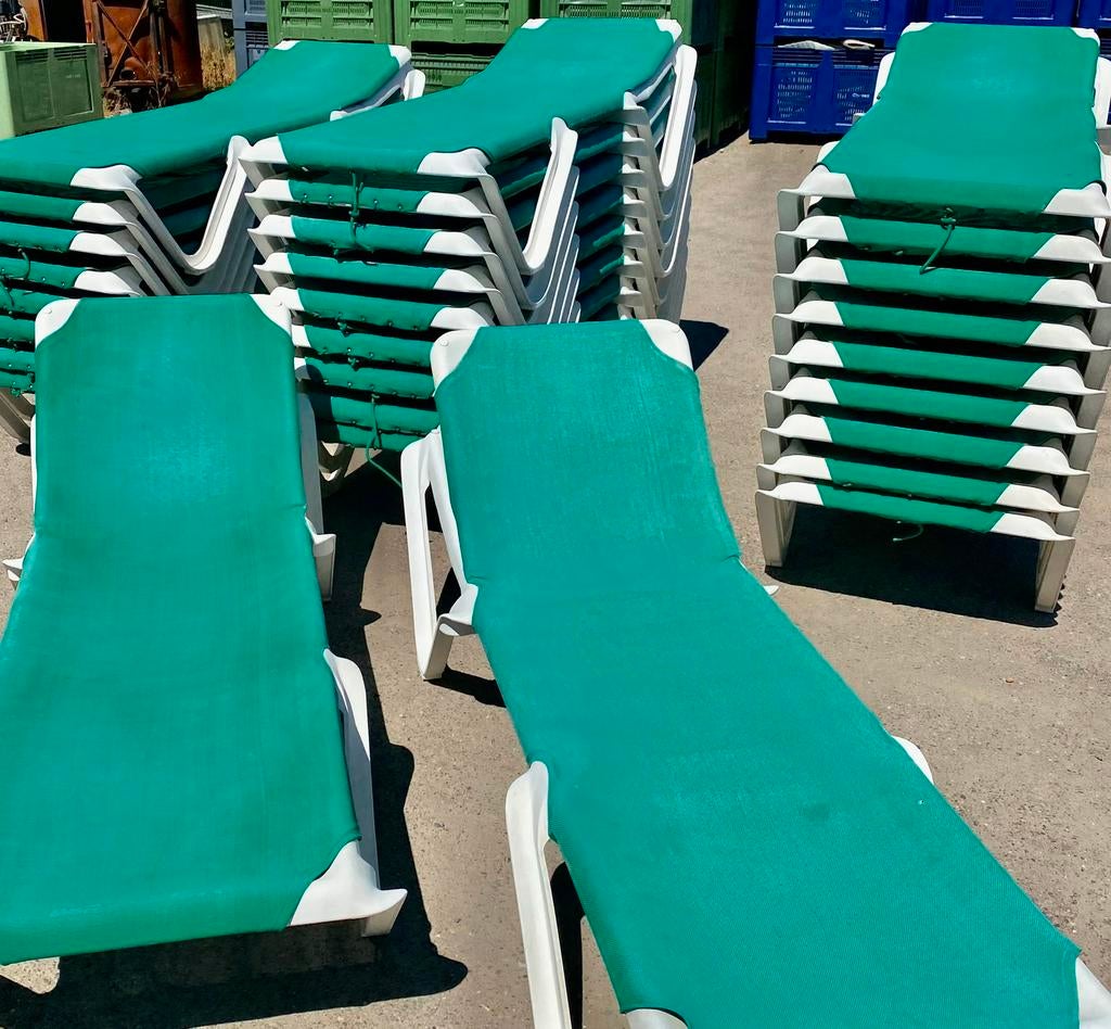 Chaises longues Balliu. chaises de plage, Enlèvement, Utilisé, Synthétique, Réglable