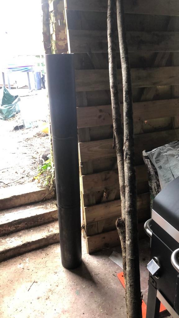 Kachelbuis zwart, Doe-het-zelf en Bouw, Buizen en Afvoer, Ophalen, Zo goed als nieuw