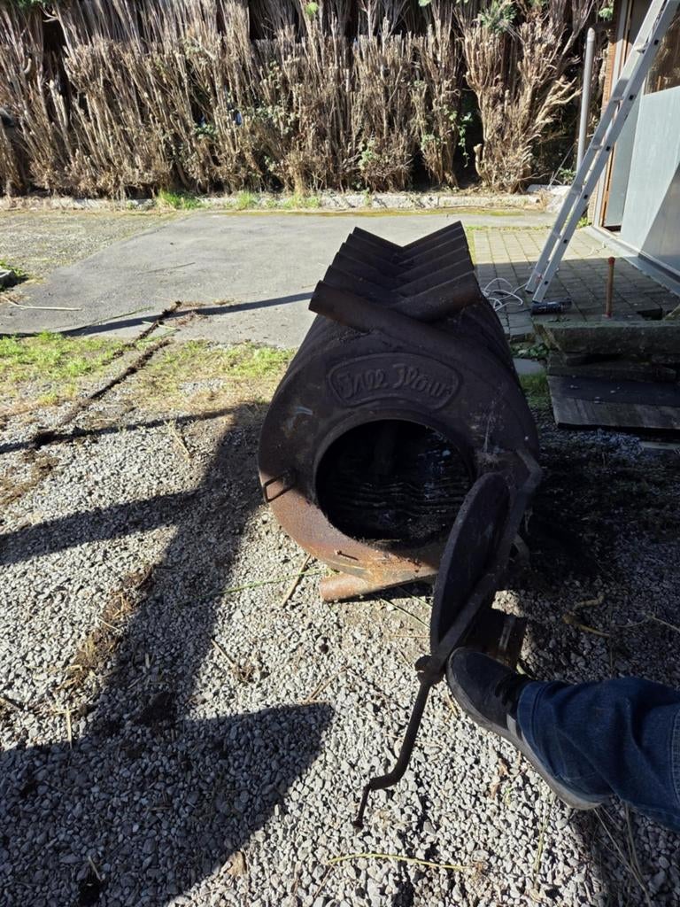 Poêle au bois d'atelier style industriel., Maison & Meubles, Poêles, Enlèvement, Utilisé, Bois, Autoportant