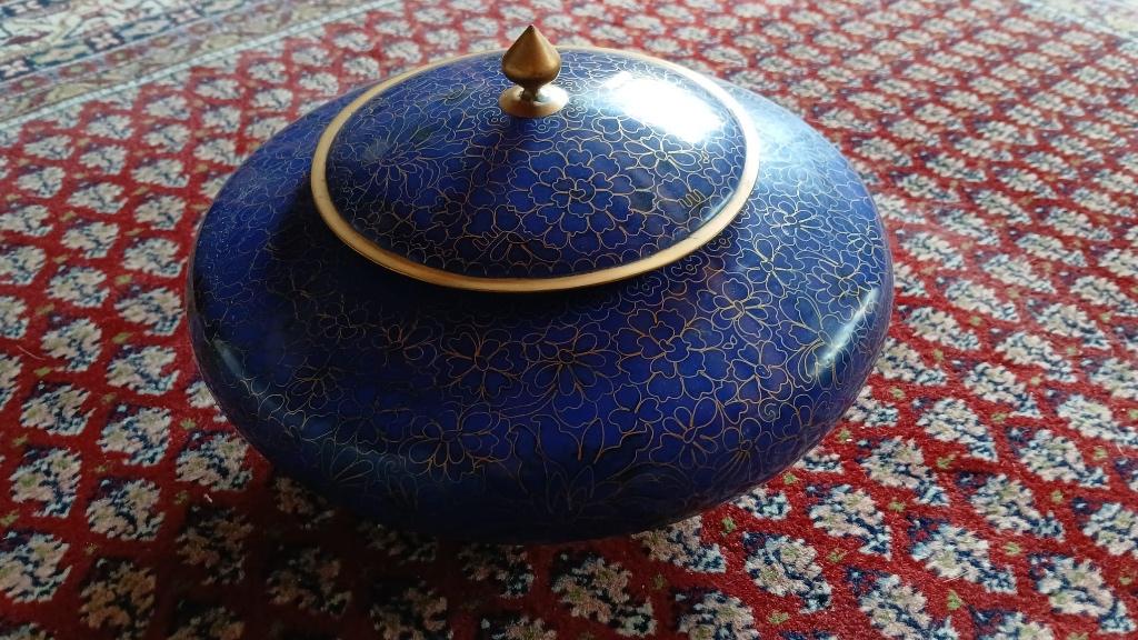 cloisonné vaas met deksel - China, Antiek en Kunst, Ophalen of Verzenden