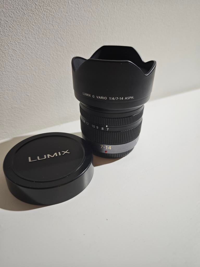 Objectif grand angle Panasonic 7-14 mm m43 micro quatre tier, Enlèvement ou Envoi, Objectif grand angle
