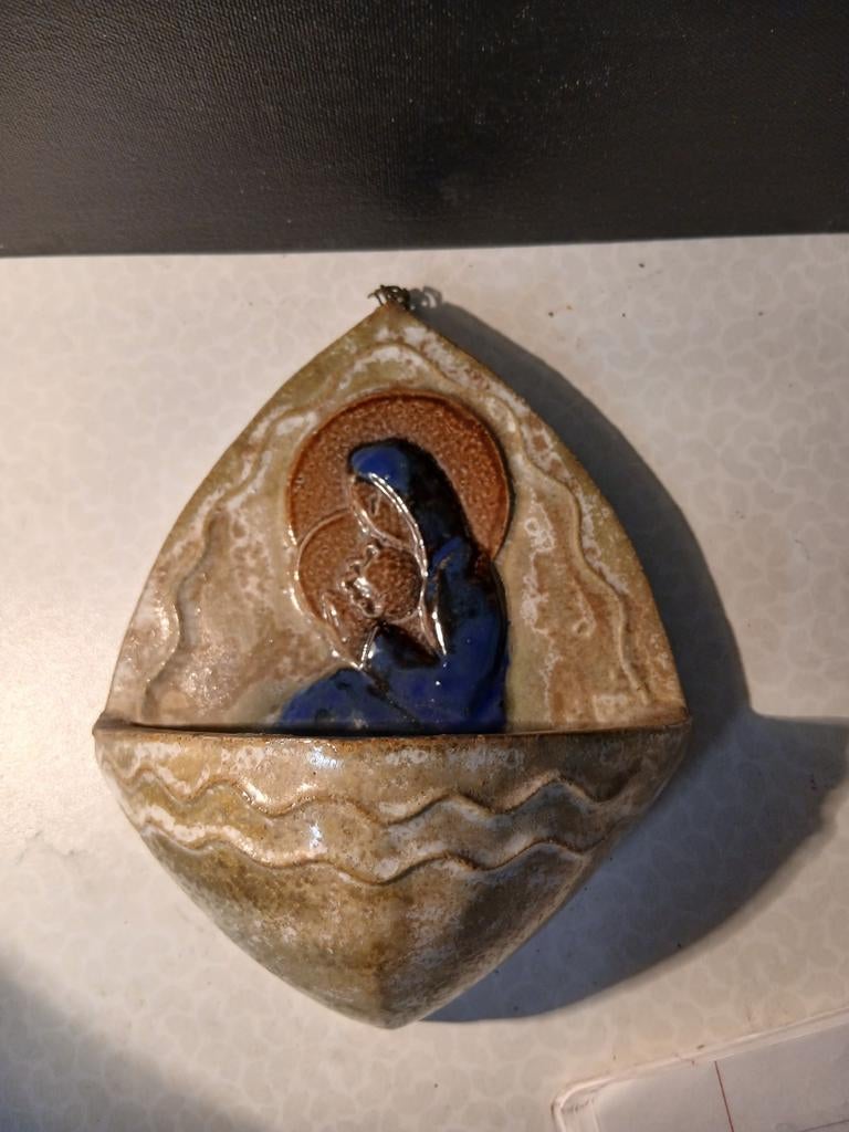 Wijwatervatje gres  H.M.Maria , Guérin, Antiquités & Art, Enlèvement ou Envoi