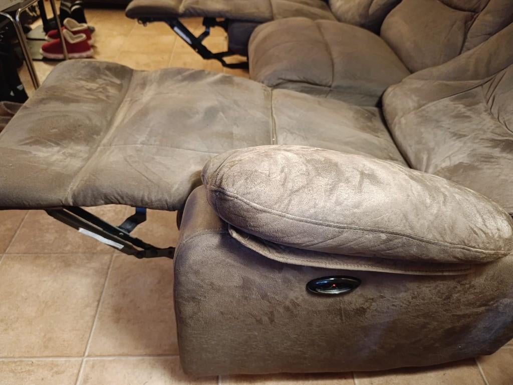 Canapé relax électrique 3 places, Enlèvement, Utilisé, Tissus, Trois personnes