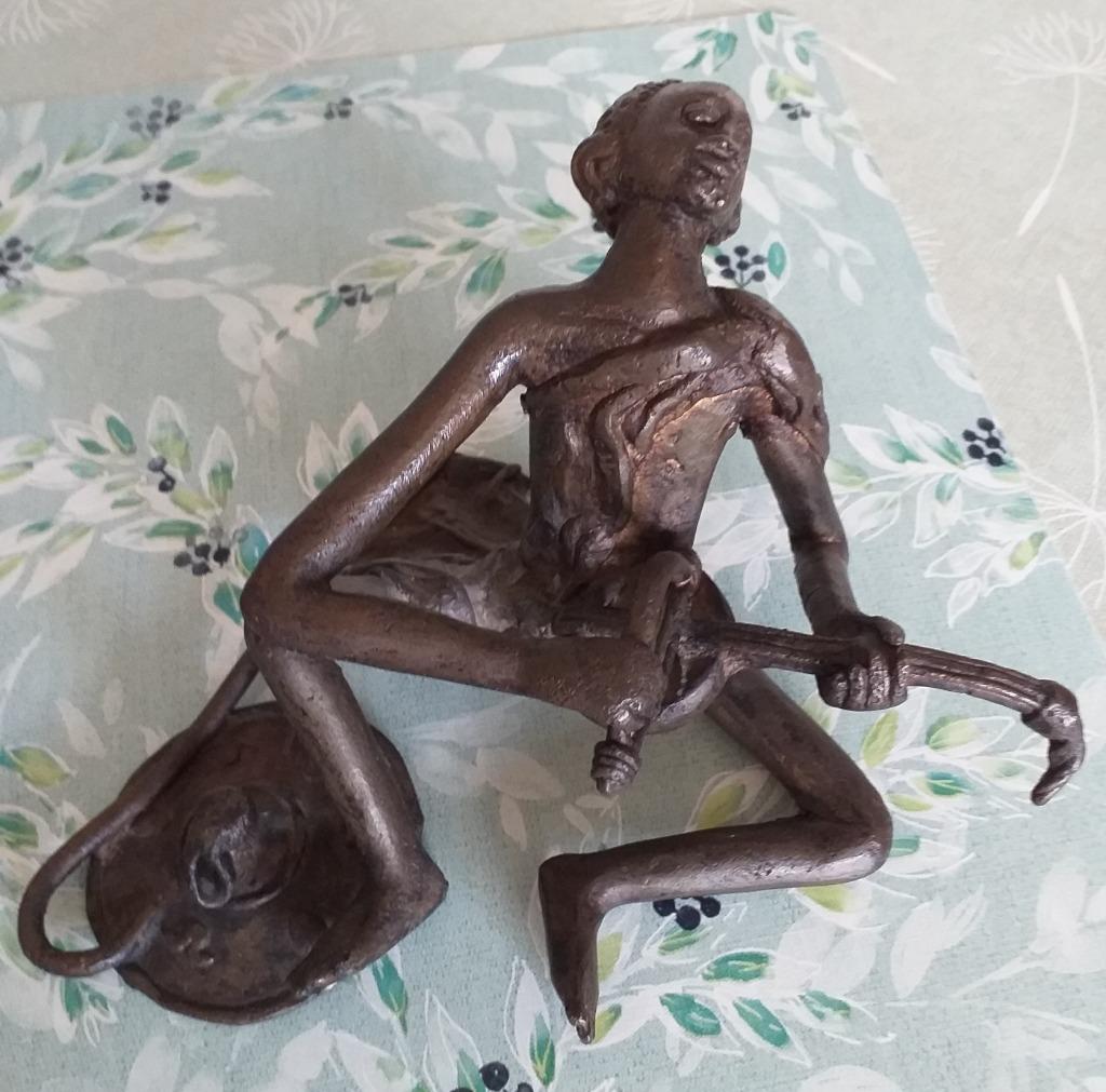afrikaans bronzen beeldje, Antiek en Kunst, Ophalen, Brons