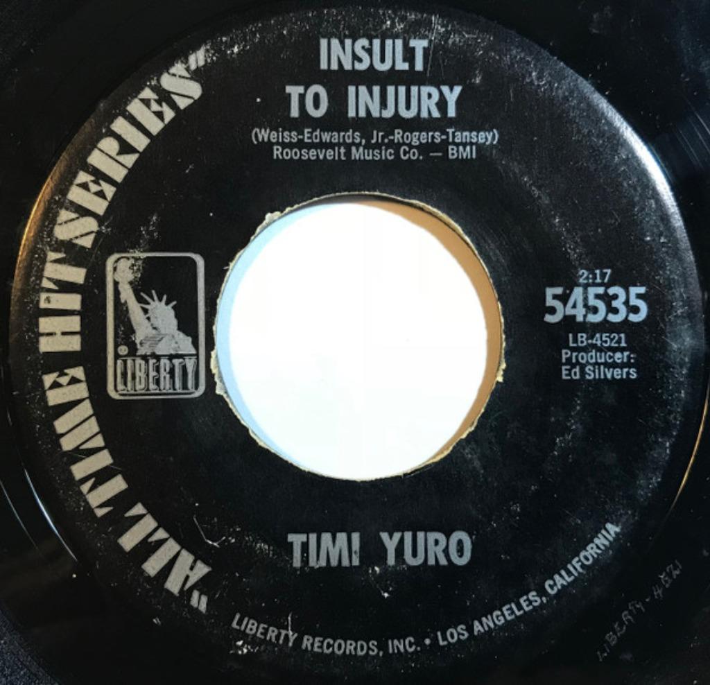 Timi Yuro ‎– Insult To Injury 'Popcorn '7, Cd's en Dvd's, Vinyl Singles, 7 inch, Single, Ophalen of Verzenden, Zo goed als nieuw