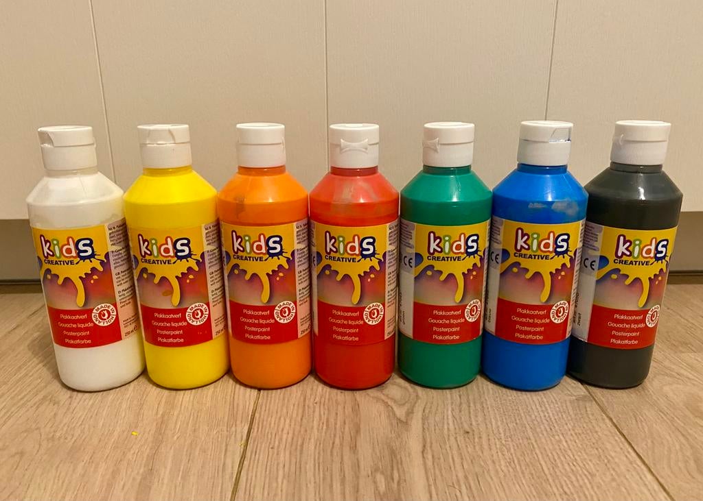 7x plakkaatverf, Ophalen of Verzenden, Gebruikt, Overige typen