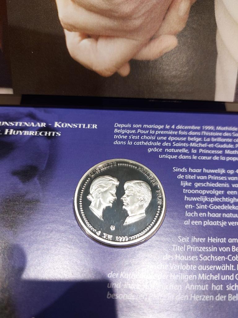 Zilveren munt 250 frank Mathilde en Philippe 1999, Enlèvement ou Envoi, Argent, Série, Argent