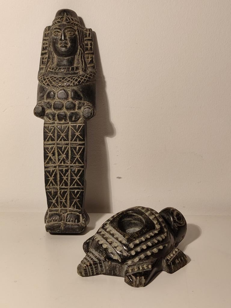 Volkskunst Egypte schildpad graftombe beelden marmer, Ophalen of Verzenden