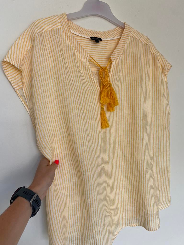 Linnen Mayerline blouse 48, Ophalen, Maat 46/48 (XL) of groter, Wit