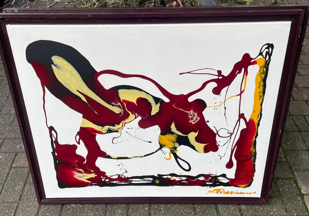 Abstract schilderij gesigneerd, Ophalen