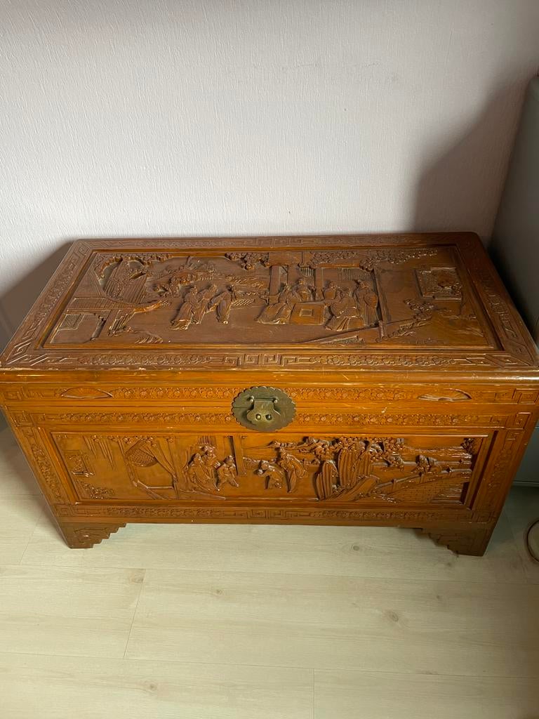 Authenieke houten koffer in perfecte staat, Antiek en Kunst, Ophalen