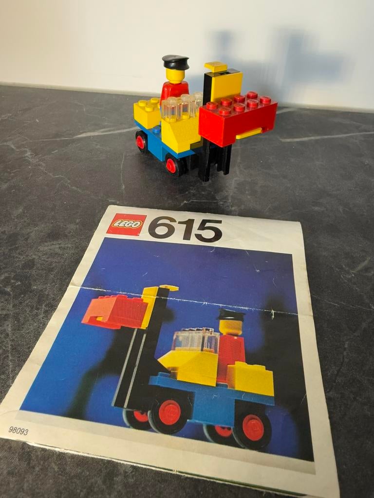 Vintage LEGO - heftruck - set 615, Verzenden, Lego