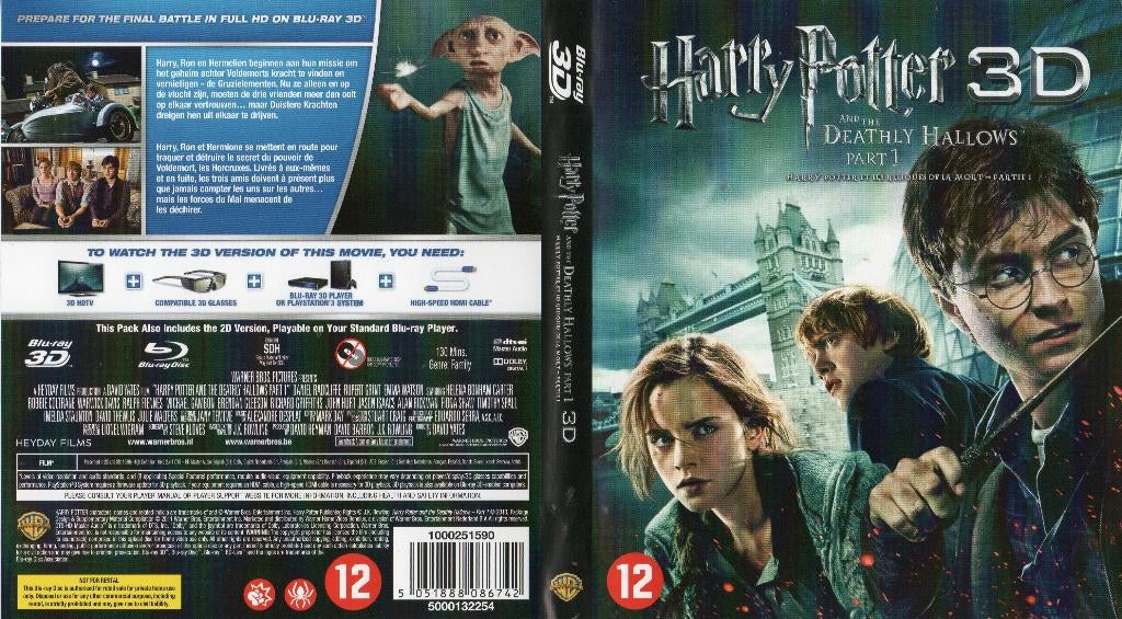 harry pottter 7 (blu-ray 3D + blu-ray) nieuw, Cd's en Dvd's, Ophalen of Verzenden, Zo goed als nieuw, Avontuur