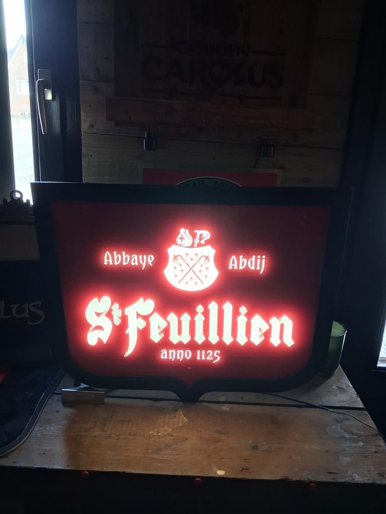 Publicité lumineuse St Feuillien, Collections, Marques de bière, Enlèvement ou Envoi