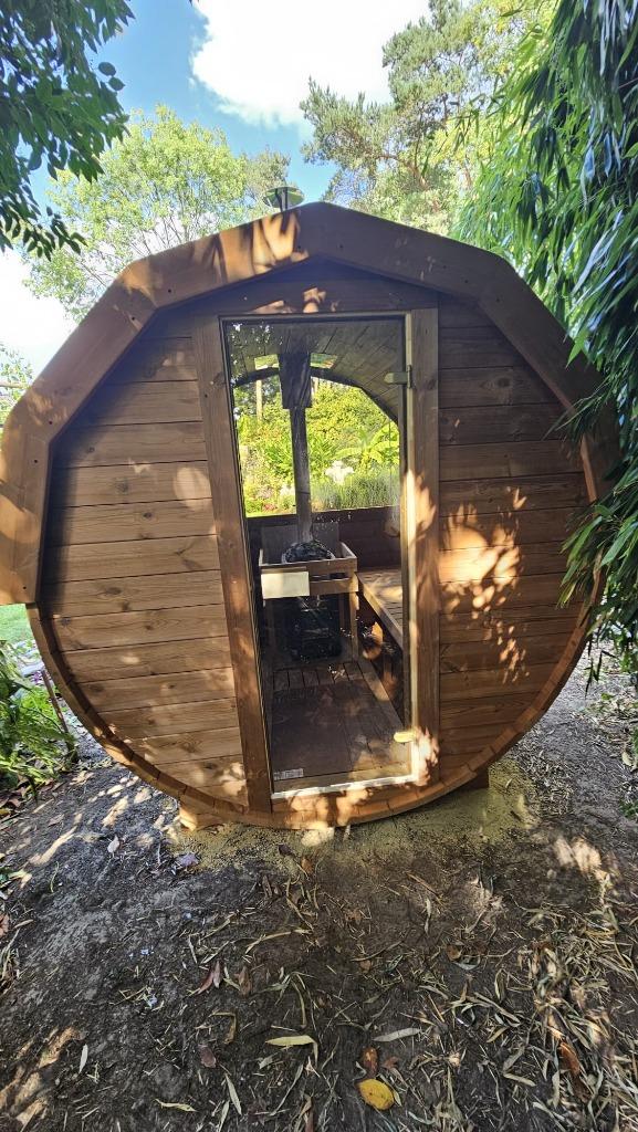 2M Barrel Sauna van Scandinavisch grenenhout, Sports & Fitness, Sauna, Neuf, Sauna complet, Envoi