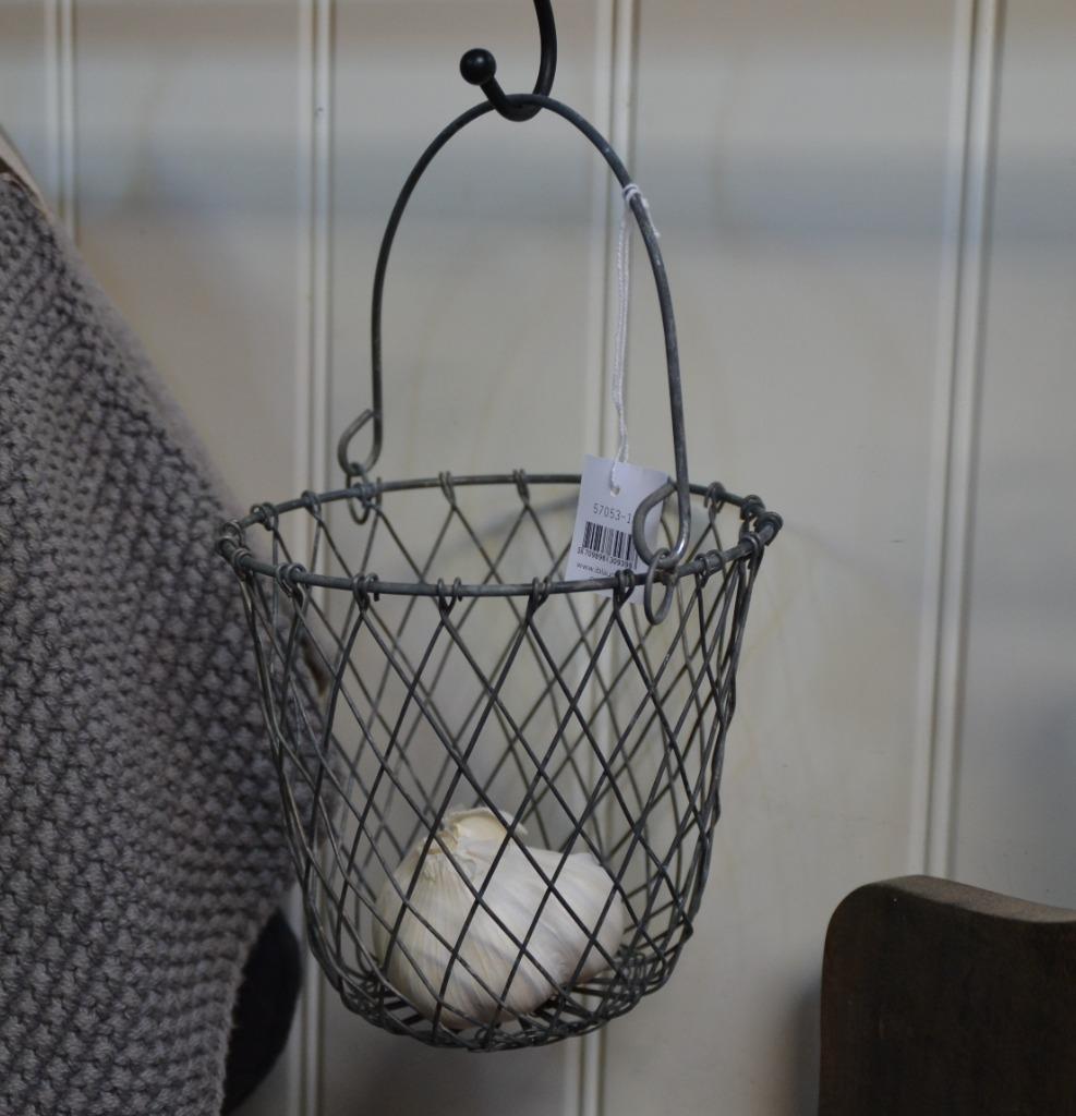 HANGMANDJE DRAAD 'look-garlic' LANDELIJK, Ophalen of Verzenden, Overige vormen, Overige materialen, Mand