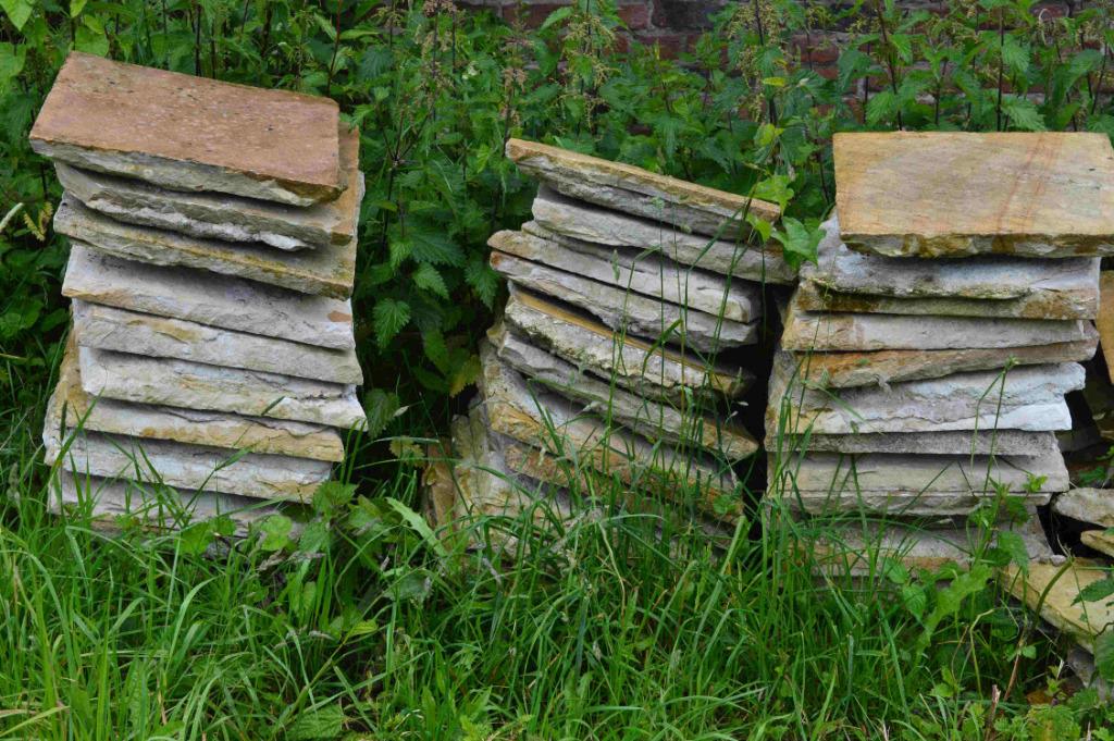 Pierre naturelle dalle pour terrasse 41 cm x 41 cm., Enlèvement, Utilisé, Autres matériaux