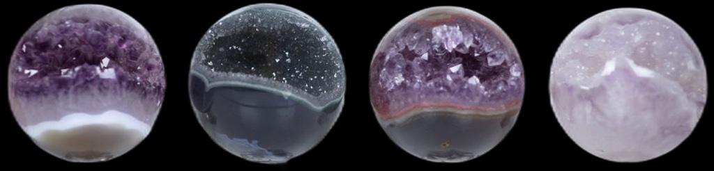 Amethyst Agaat Kogel 2x Geode Ballen Gepolijst Agate, Verzamelen, Verzenden