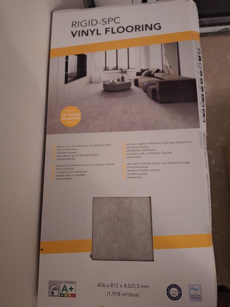 Planchers en vinyl clic NOUV 23 paquets 45m2 +20m2 gratuit, Aggloméré, Synthétique, Enlèvement, Moins de 50 cm