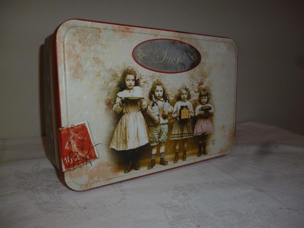 Boîte en fer look vintage SUCRE A TABLE ! sixties retro, Enlèvement ou Envoi