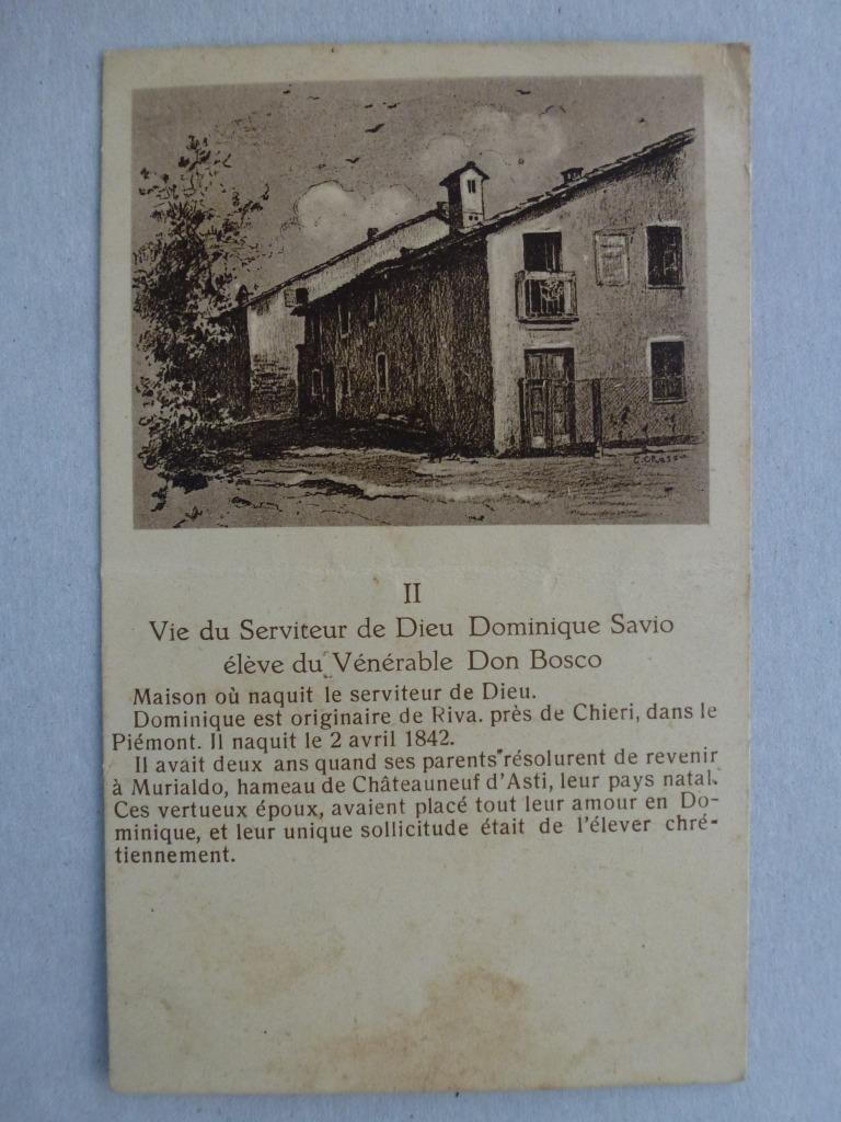 Maison ou naquit Dominique Savio (1842-1857) Riva, Enlèvement ou Envoi, 1920 à 1940, Affranchie, Italie