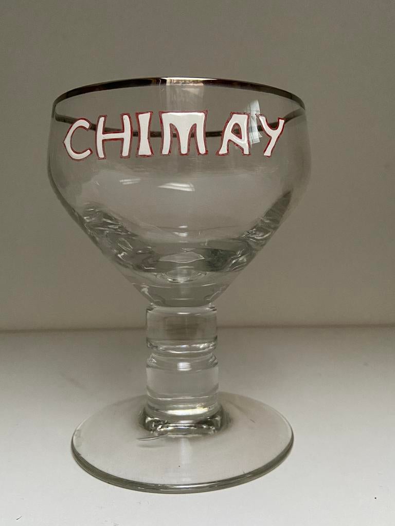 Vintage chimay glas, émaille, potk, Collections, Enlèvement, Comme neuf, Verre à bière