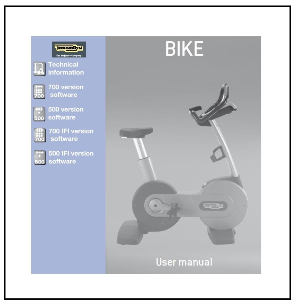 Manuel d'utilisation des nouveaux vélos Technogym 500 et 700, Enlèvement, Neuf, Bras, Autres types