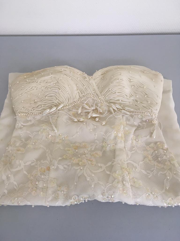 Bustierkleedje met pareltjes, maat Smal., Ophalen of Verzenden