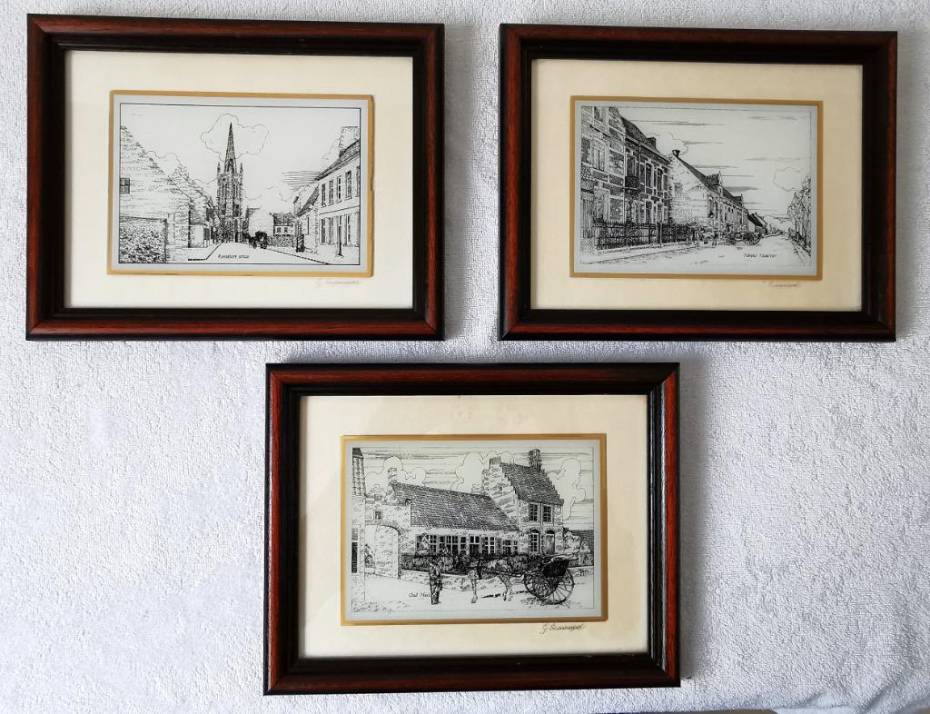 3 x Glasgravure - Gerard Swaenepoel - Handgesigneerd - 1988, Ophalen of Verzenden
