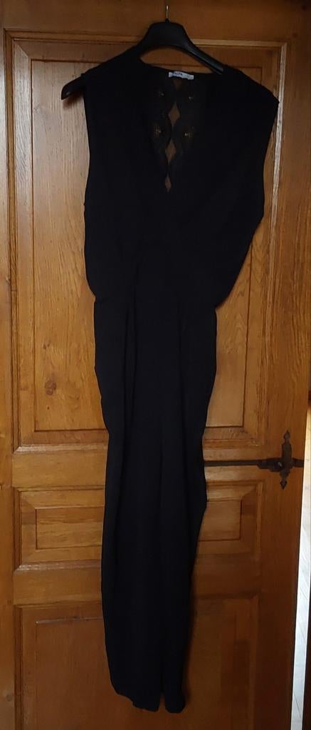 Salopette  noire TL échancrée devant et dentelle dans le dos, Unika, Zwart, Maat 42/44 (L), Ophalen of Verzenden