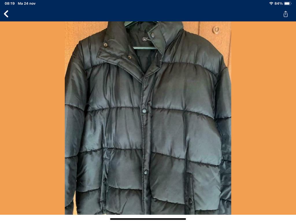 Zwarte heren jas nylon, Ophalen, Zo goed als nieuw