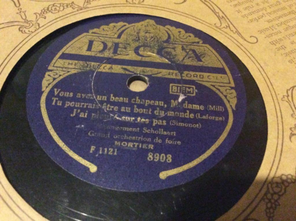 GEVRAAGD Grand orchestrion de foire Mortier 78 toeren, Ophalen of Verzenden, 10 inch, Overige genres, Single