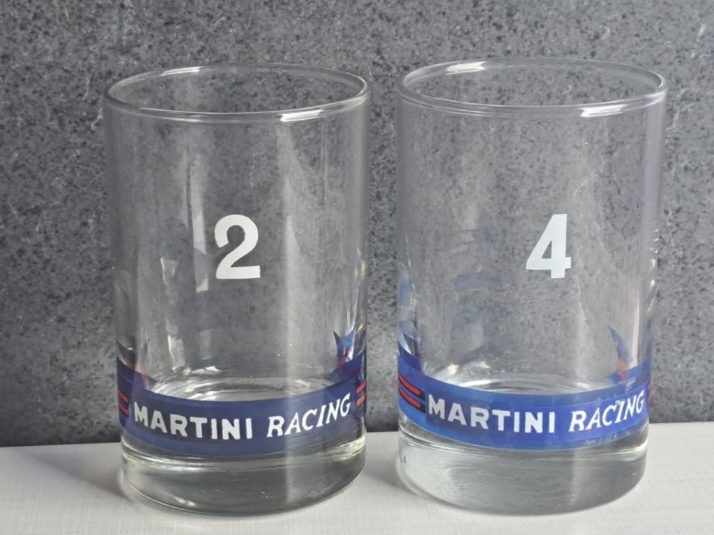 2 anciens verres Martini Racing Numéros 2 & 4, Enlèvement ou Envoi, Utilisé, Autres types