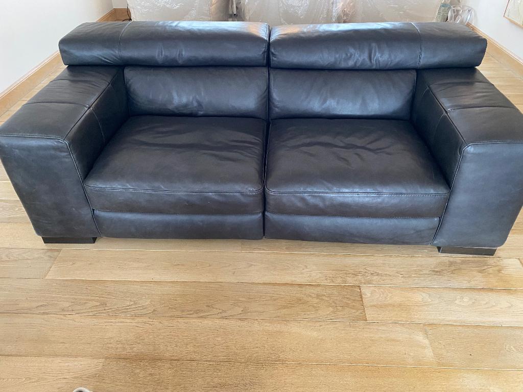 Canapé natuzzi 2 places cuir, Ophalen, Gebruikt, 100 tot 125 cm, Driepersoons